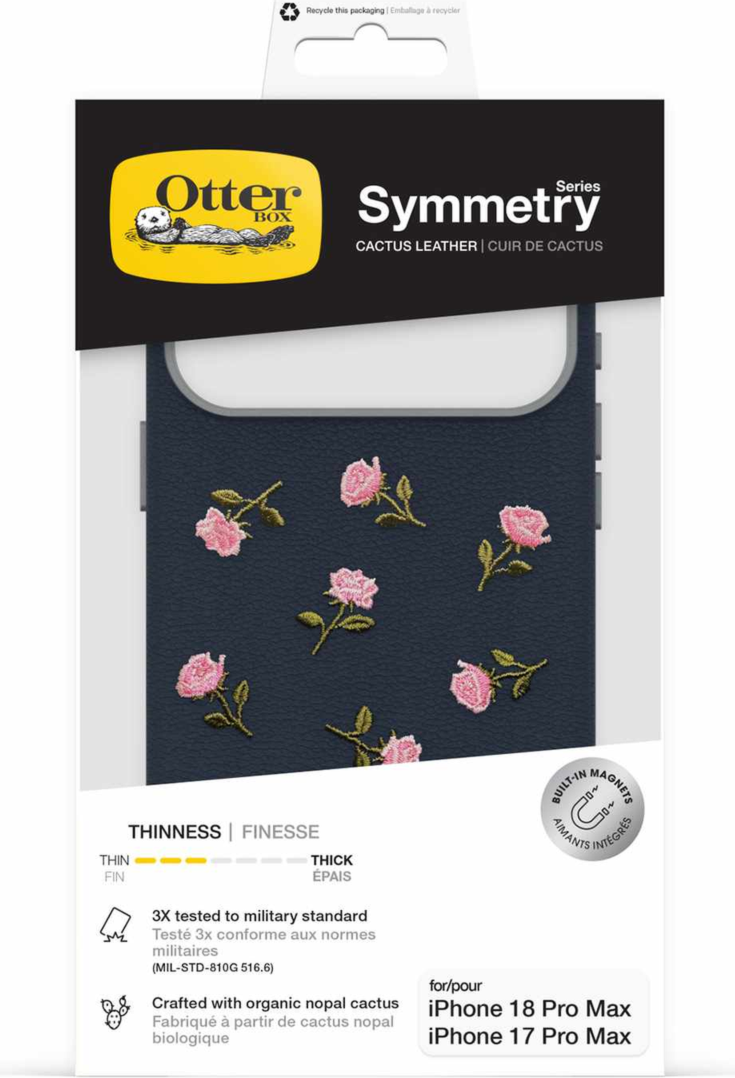 OtterBox - Symmetry Cactus Leather Embroidery MagSafe Case Manor Bloom for iPhone 18 Pro Max/17 Pro Max