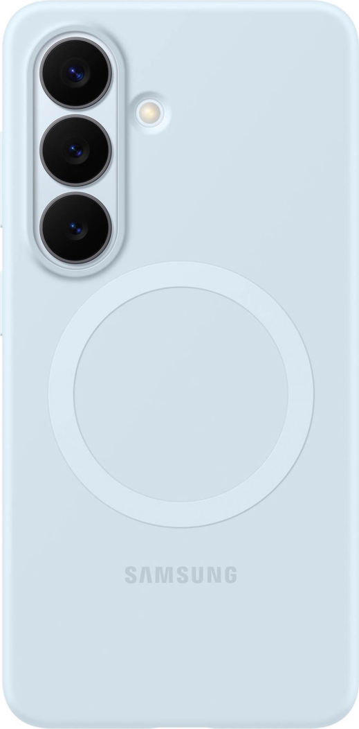 The Samsung Silicone Magnet Case offers a comfortable grip with a silky-smooth finish and a built-in magnet for seamless compatibility with magnetic charging and accessories.