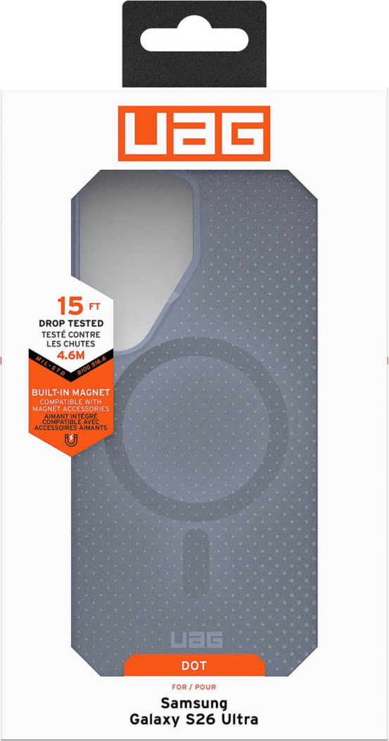 The UAG Dot case keeps devices protected without sacrificing style, featuring soft-touch silicone, a micro-perforated design, and a built-in magnet for magnetic accessories.