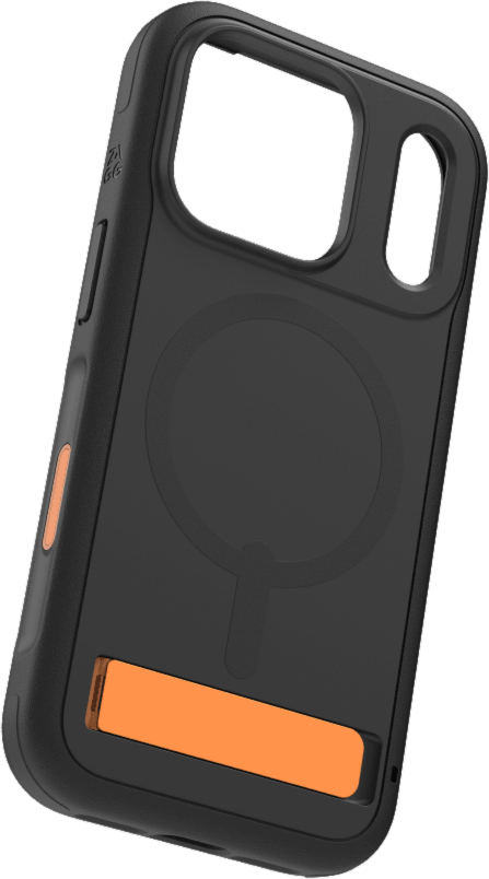 iPhone 17 Pro ZAGG Graphene Sedona Snap Kickstand Case - Flood Black/Orange