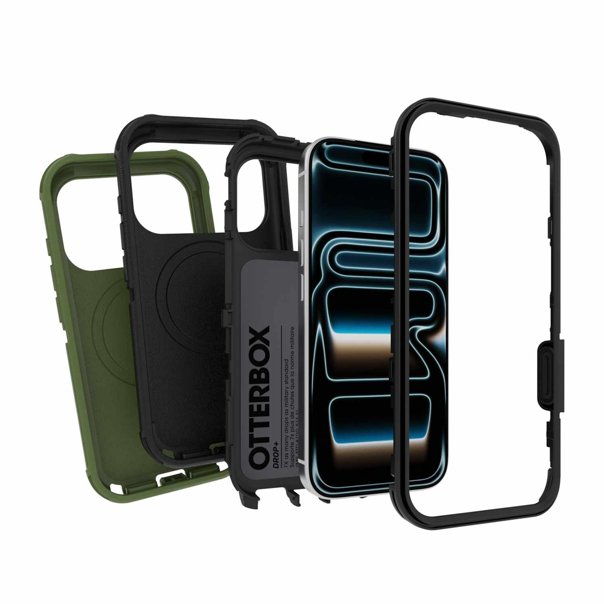 OtterBox - Defender Pro MagSafe Case w/Extra Slipcover Black/Ponderosa Peak for iPhone 18 Pro/17 Pro in Bulk Packaging