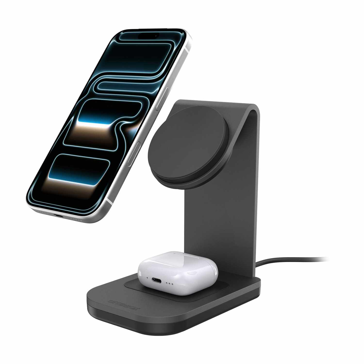 OtterBox - Qi2 2-in-1 Wireless Charging Stand 25W Black