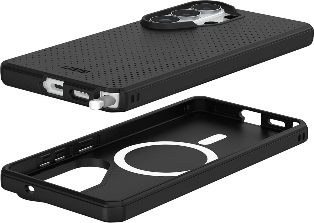 The UAG Dot case keeps devices protected without sacrificing style, featuring soft-touch silicone, a micro-perforated design, and a built-in magnet for magnetic accessories.