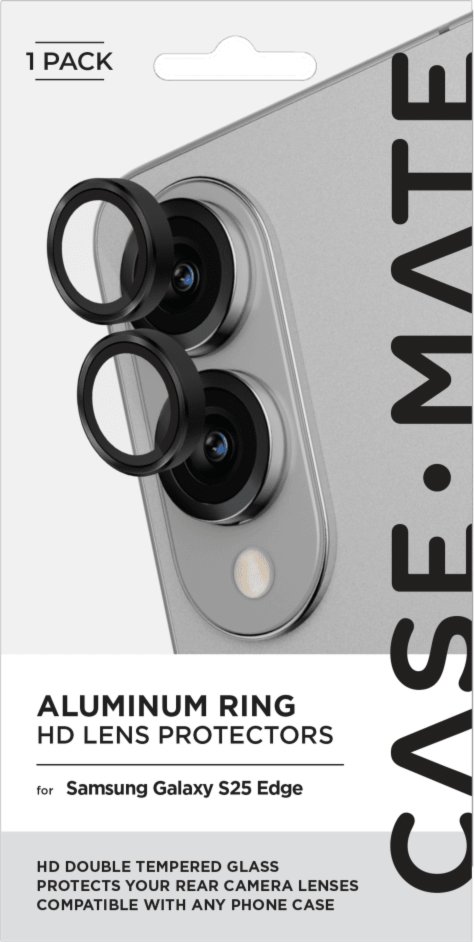 Keep the camera lens on your device in tip top shape with the Case-Mate Aluminum Ring Glass Lens Protector.
