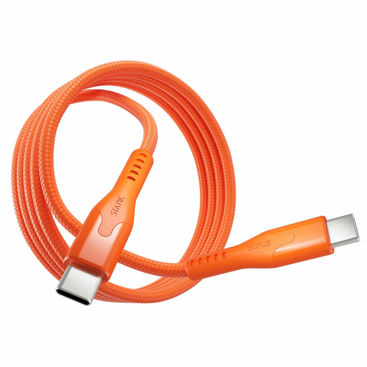 Statik - MagStack Pro Charge/Sync Magnetic Cable USB-C to USB-C 3.3ft Orange