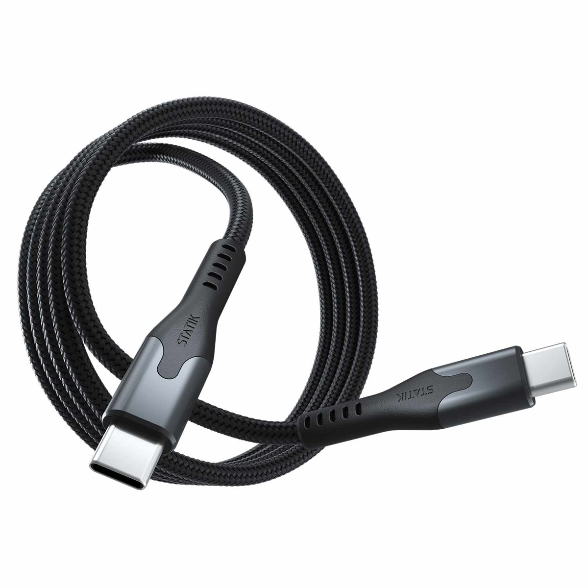 Statik - MagStack Pro Charge/Sync Magnetic Cable USB-C to USB-C 3.3ft Black