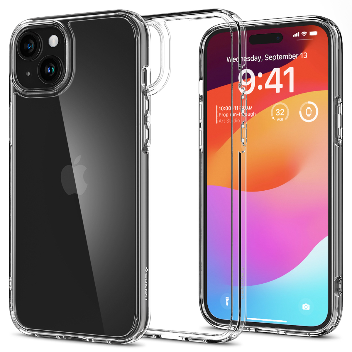 Spigen Crystal Hybrid pour iPhone 15 Plus/14 Plus - Cristal Clair