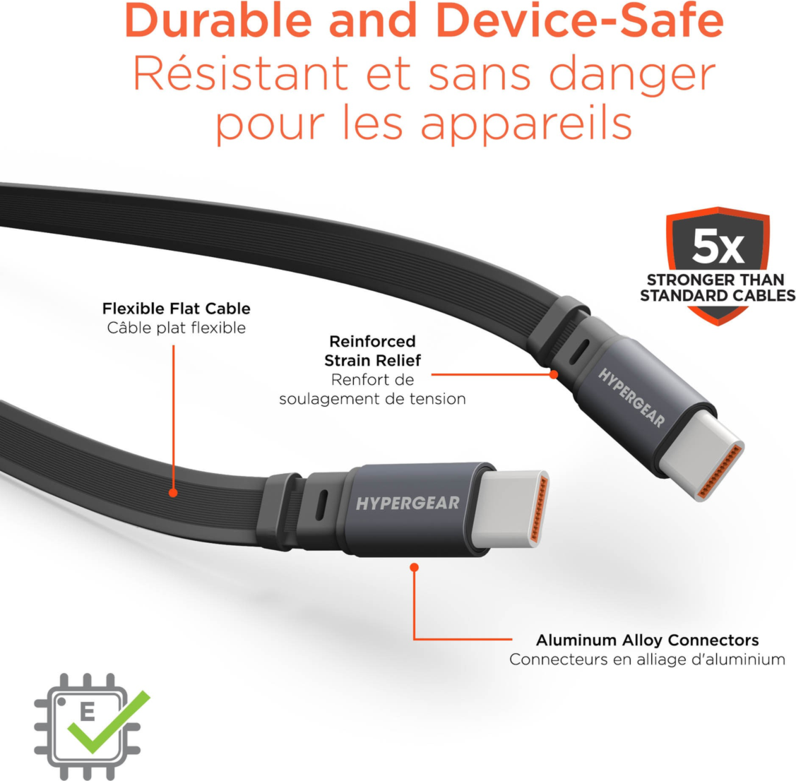 HyperGear FlexiGo 100W USB-C to USB-C Retractable Cable delivers up to 100W USB-C Power Delivery with a compact, retractable design for organized charging on the go.