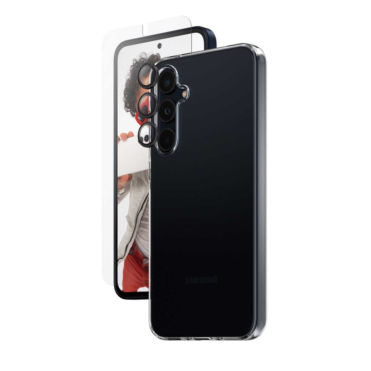 PanzerGlass Safe 3-in-1 Ensemble de protection pour Samsung A35 - Transparent