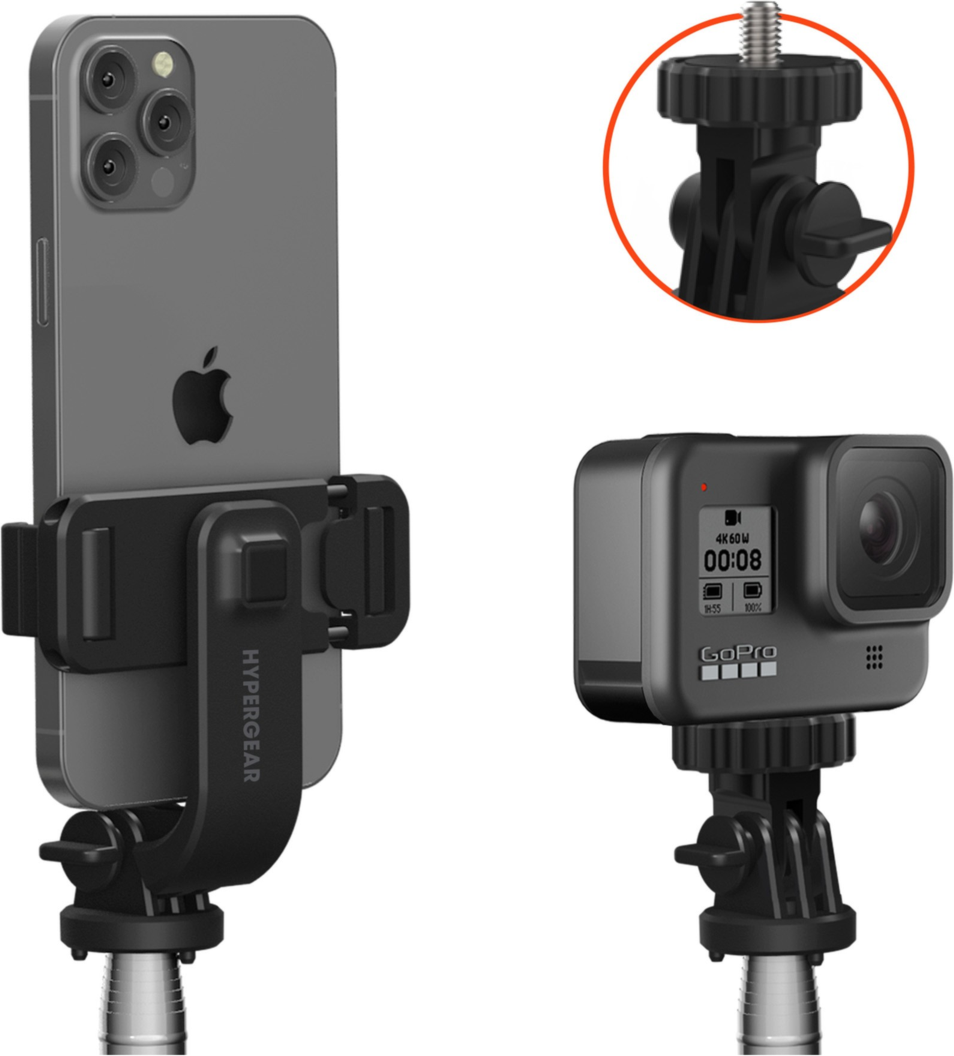 Capture every moment with the HyperGear SnapShot Wireless Selfie Stick & Tripod! Featuring multiple mounting options (for phones, GoPro’s & cameras) and a detachable Bluetooth remote.