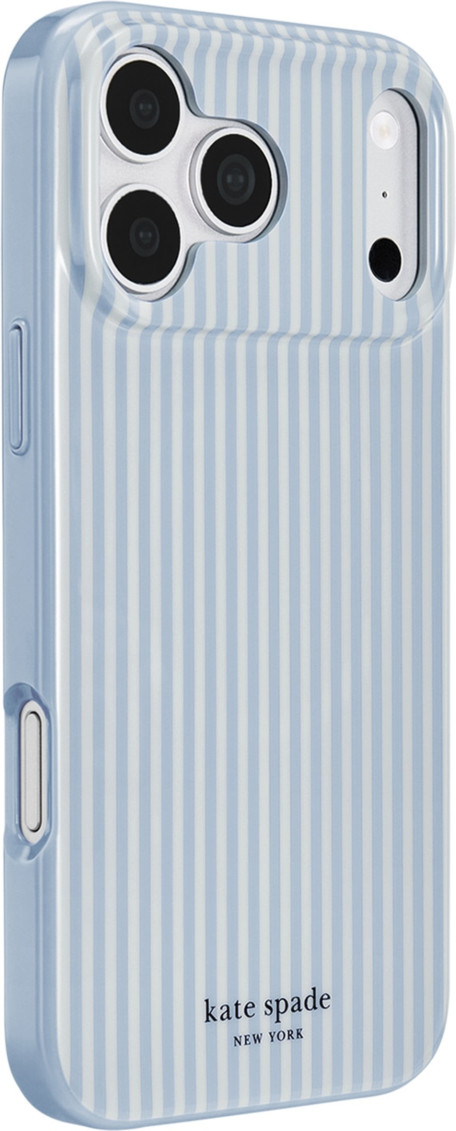 Kate Spade - Coque de protection MagSafe « Stripe Diamond Blue » pour iPhone 18 Pro/17 Pro