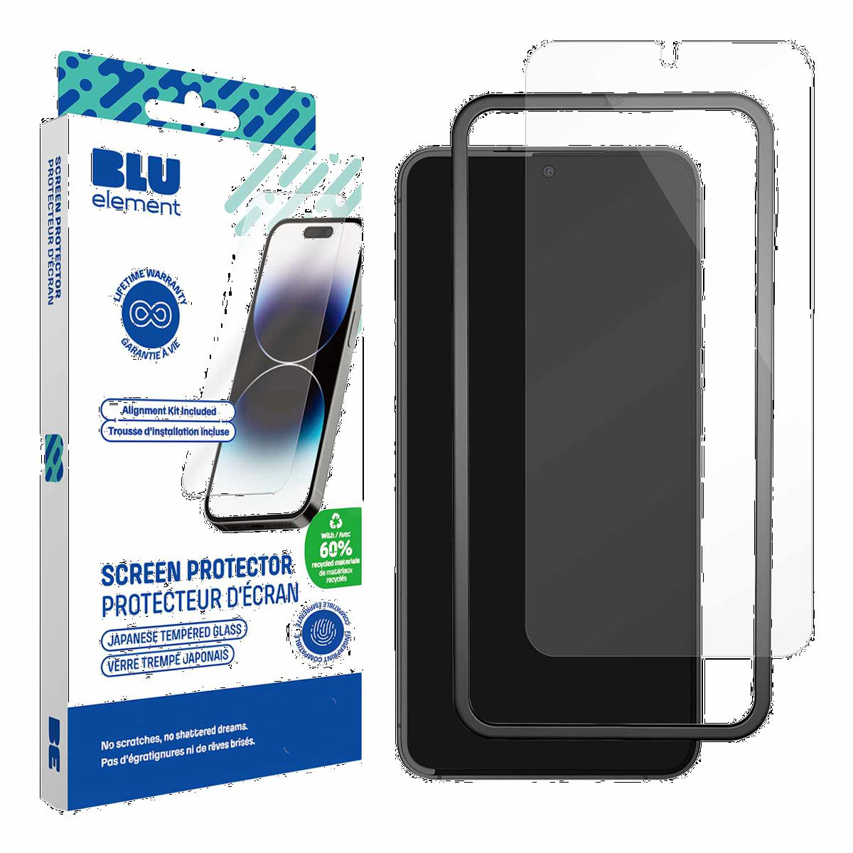 Blu Element BESPIKS25FE Protecteur D'écran en Verre Trempé avec Kit D'installation à Partir de Matériaux Recyclés pour Samsung Galaxy S25 FE