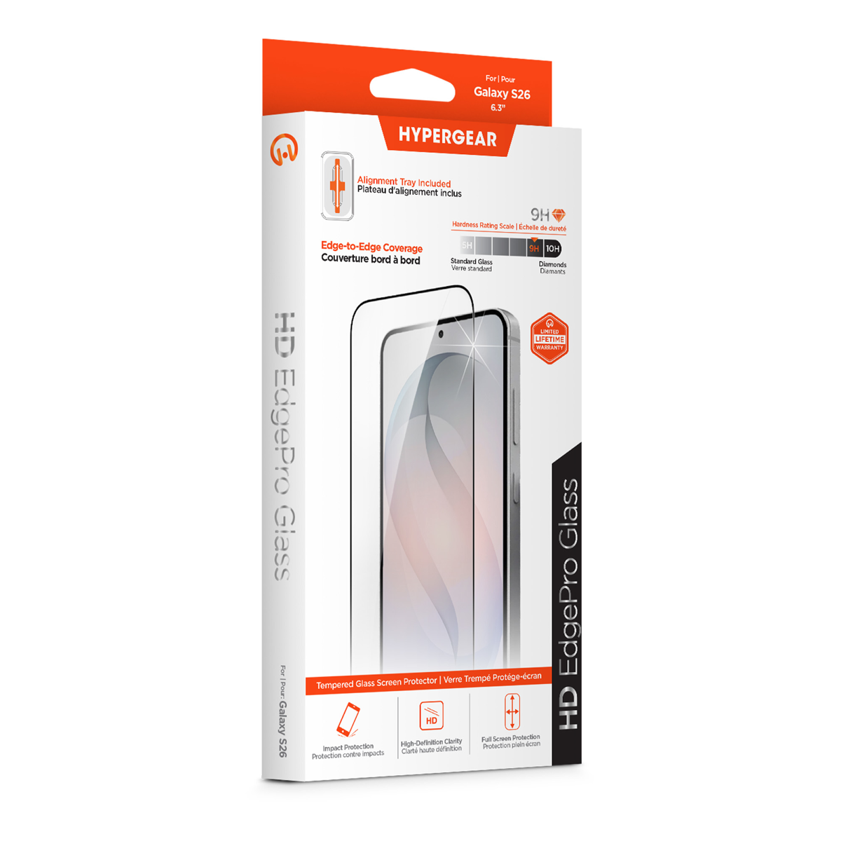 Experience seamless edge-to-edge protection with HyperGear's HD EdgePro Glass Screen Protector. Its ultra-strong, ultra-thin tempered glass defends against drops and scratches.