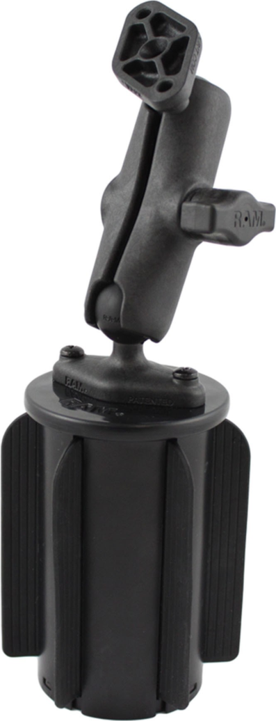 Turn any cup holder into a RAM mount with the RAM-A-CAN II Universal Cup Holder Base w. Double Ball Mount.