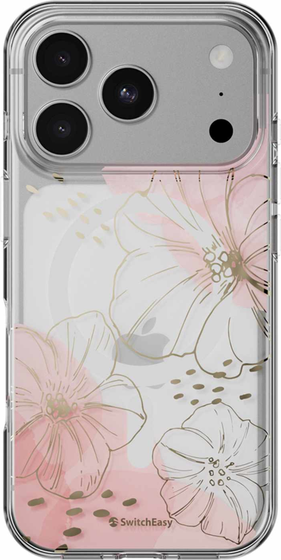 SwitchEasy - Fleur M3D Patterned Protective Case Gold for iPhone 18 Pro/17 Pro