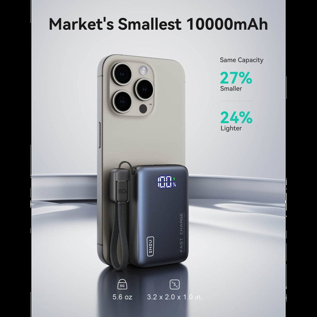 INIU POCKET PRO 10,000mAh 45W POWER BANK - BLACK