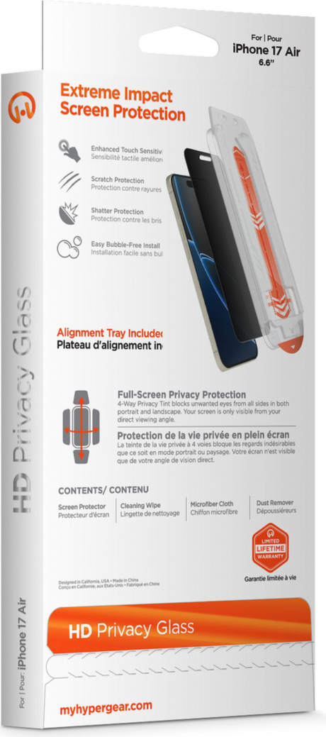 <p>The HyperGear Privacy Glass Screen Protector safeguards devices against drops, scratches, and bumps while providing 4-way privacy, keeping the screen visible only to its user.</p>