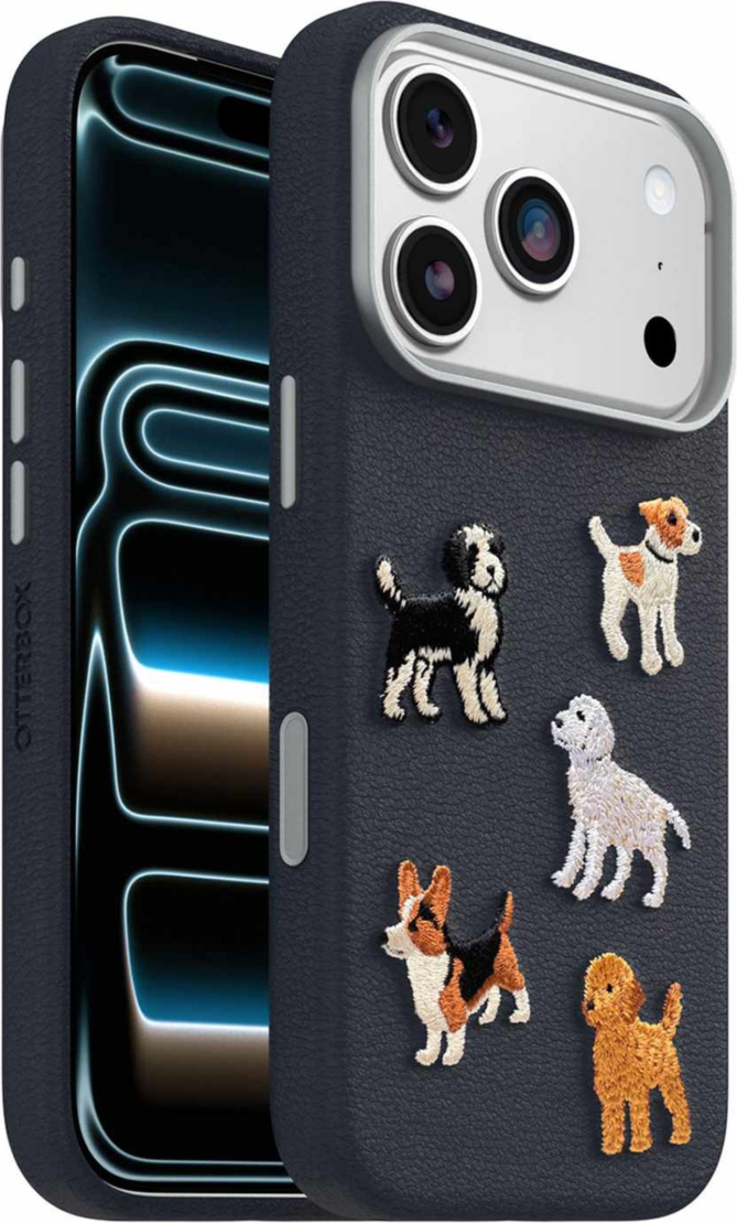 OtterBox - Étui Symmetry en cuir « Cactus » avec broderie et compatibilité MagSafe, modèle Barskerville, pour iPhone 18 Pro/17 Pro