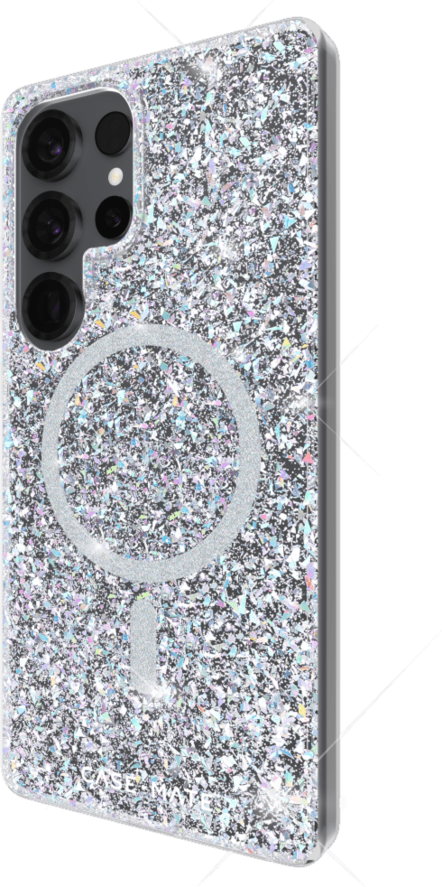 The Case-Mate Twinkle Disco magnetic case offers 12 foot drop protection while adding a touch of glam with its reflective iridescent sparkle.