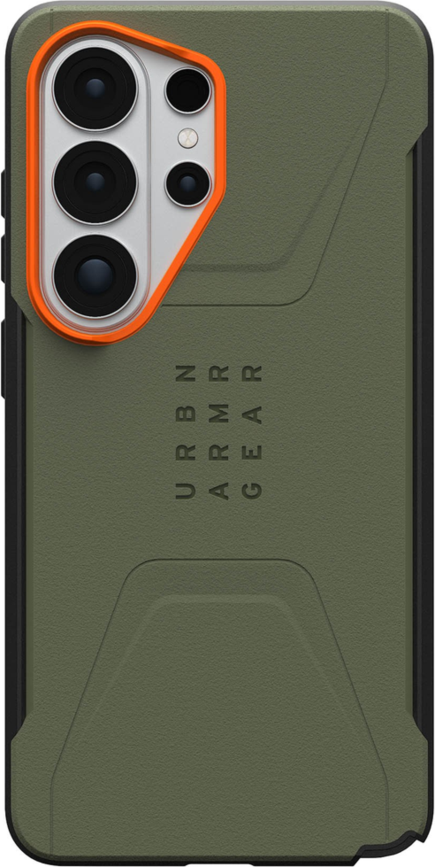 The UAG Civilian case is modern and rugged, featuring shock-absorbing construction in a lightweight design with a built-in magnetic module.