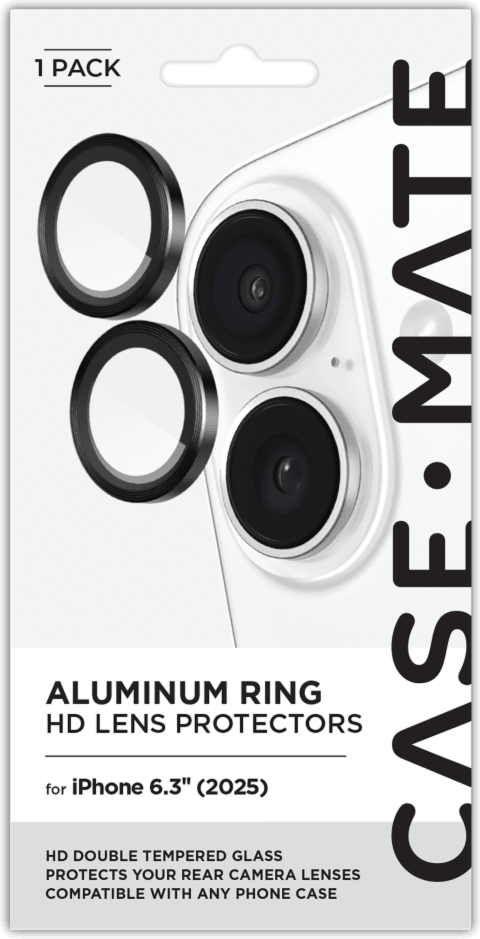 Case-Mate - Aluminum Camera Lens Glass Protectector for Apple iPhone 17 - Black