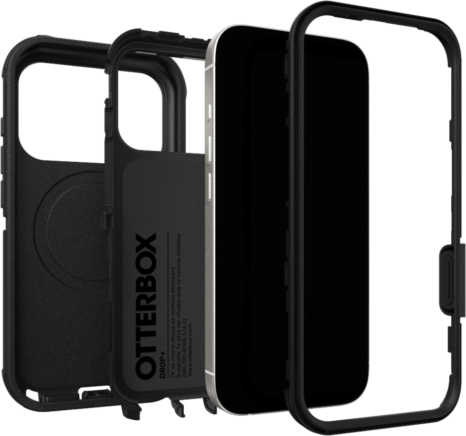 The OtterBox Defender Series Pro with MagSafe is the toughest case providing rugged protection against harsh drops. Equipped with MagSafe magnets and non-slip texturing.