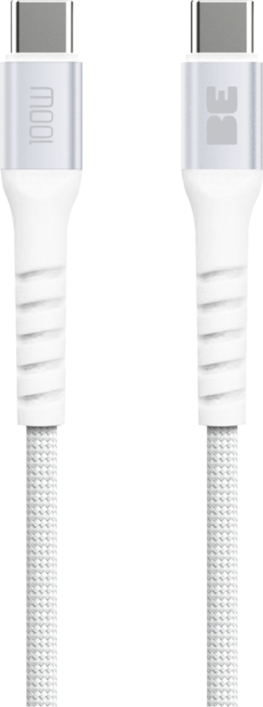 Braided Charge/Sync USB-C to USB-C Cable 6ft 100W White