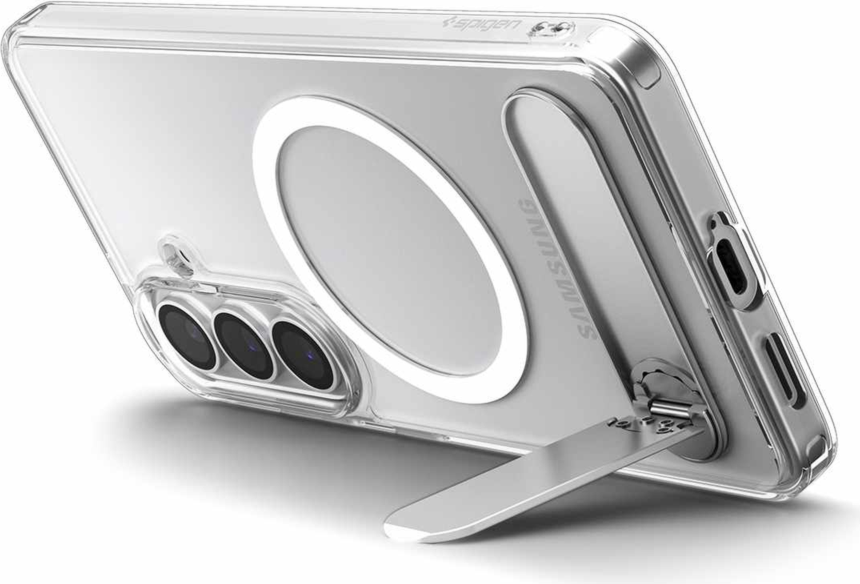Spigen - Étui Slim Armor Essential S avec aimants, blanc transparent, pour Samsung Galaxy S26+