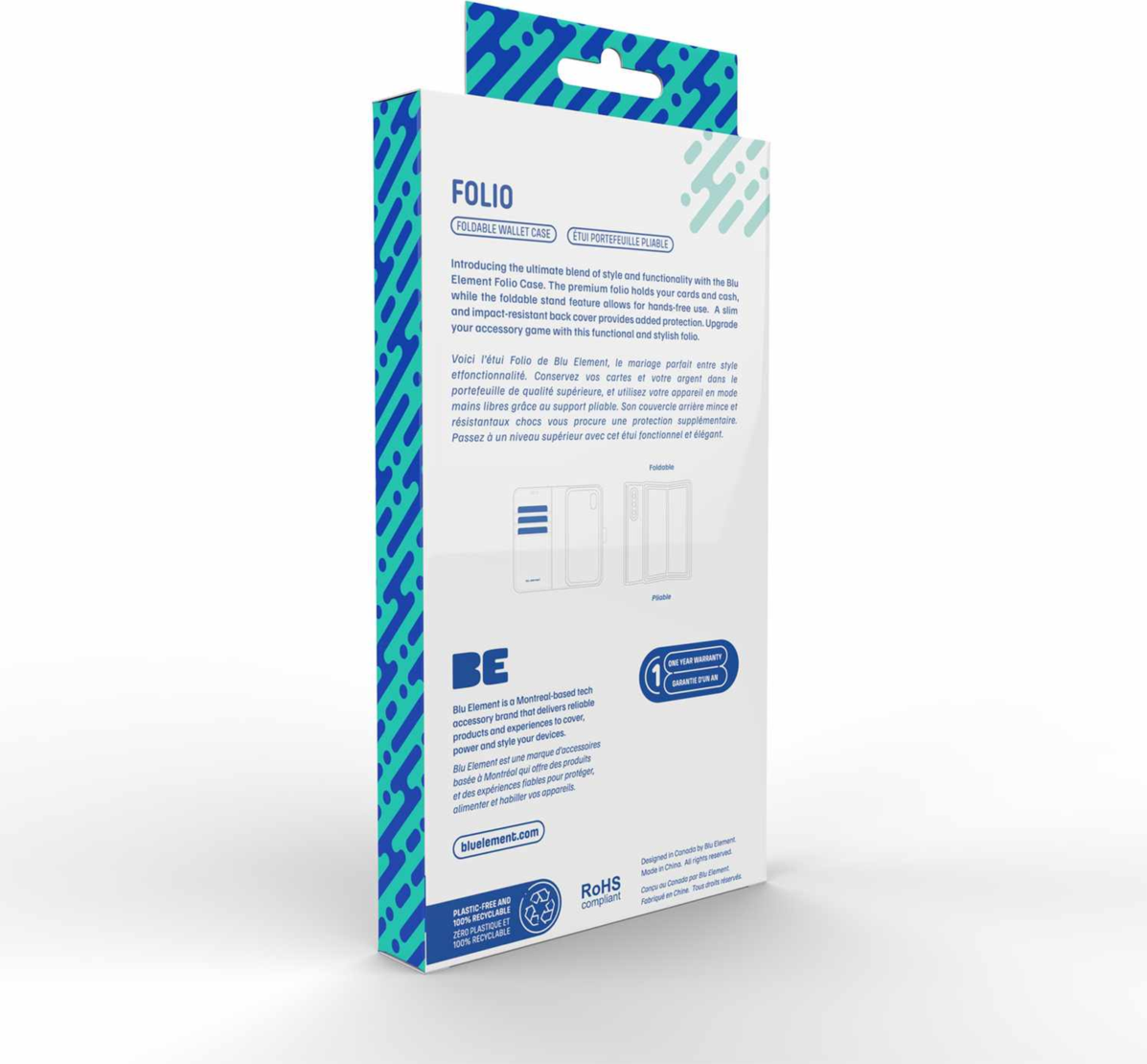 Blu Element - Étui-portefeuille en cuir vegan noir pour iPhone 16 noir