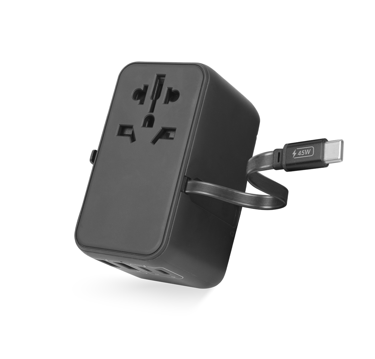 LOGiiX World Traveler XL 45W with built-in cable - Black