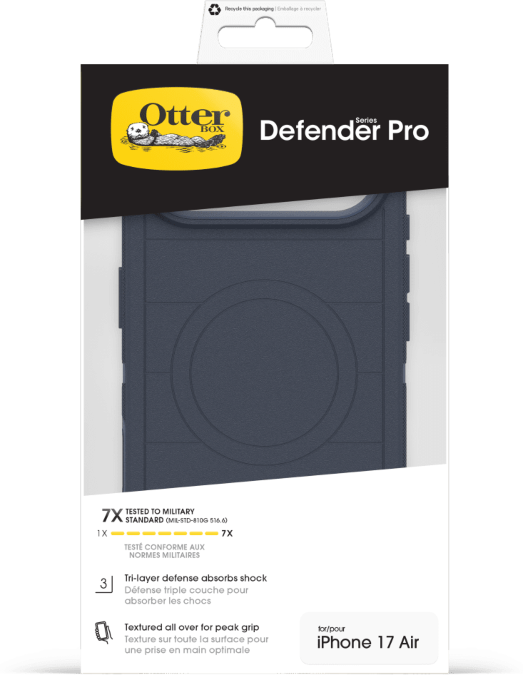 The OtterBox Defender Series Pro with MagSafe is the toughest case providing rugged protection against harsh drops. Equipped with MagSafe magnets and non-slip texturing.