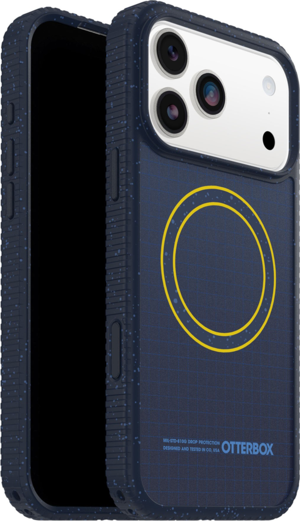 The OtterBox Sole Series features a grippy, high-ridge tread and unique ombré fabric back for secure style. It offers MagSafe compatibility and a removable lanyard loop.