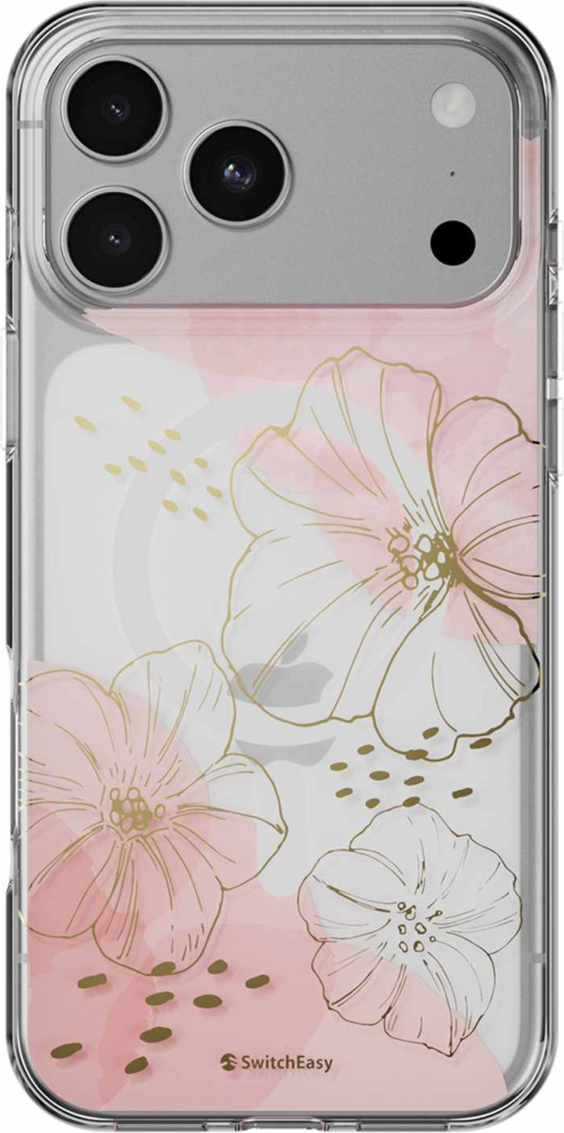 SwitchEasy - Fleur M3D Patterned Protective Case Gold for iPhone 18 Pro Max/17 Pro Max