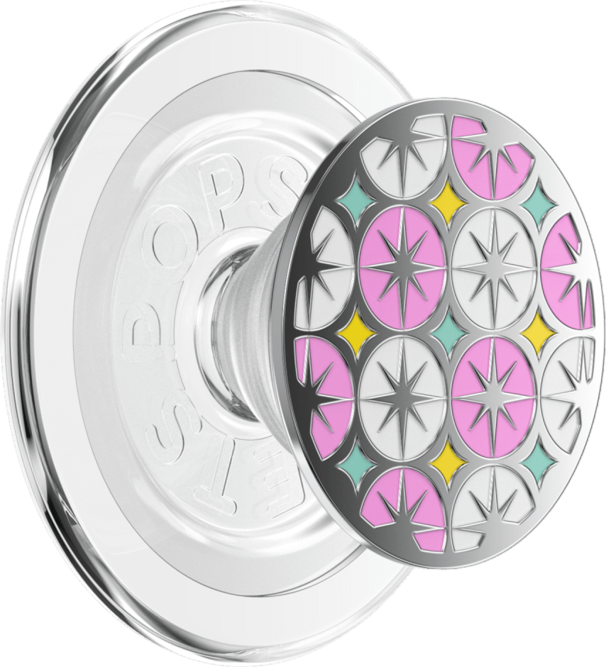 PopSockets 807477 PopGrip pour MagSafe Rond avec Anneau Adaptateur Enamel Atomic Wallpaper