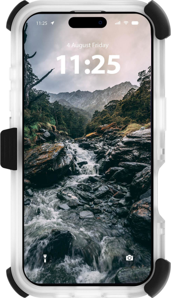 18ft Drop Protection,
Strong Built-In Magnets For MagSafe,
Dual Layer Impact Protection,
Made From Recycled Materials,
Anti-Scratch Coatings,
Textured Sides For Enhanced Grip,
Included Phone Holster/Stand, and
Lifetime Warranty.