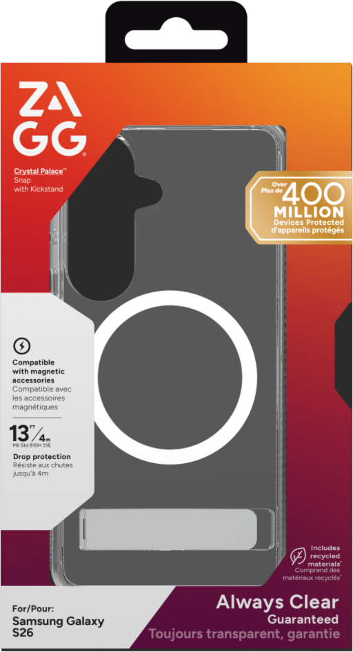 ZAGG - Crystal Palace Snap Case with Kickstand for Samsung Galaxy S26 - Clear