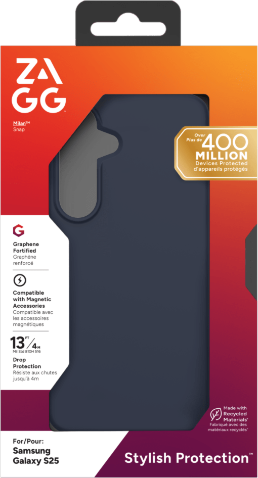 Graphene-Strengthened, ZAGG's Milan Snap series case is a perfect blend of fashion and tech, boasting up to 13 ft drop protection, and seamless magnetic accessory compatibility.