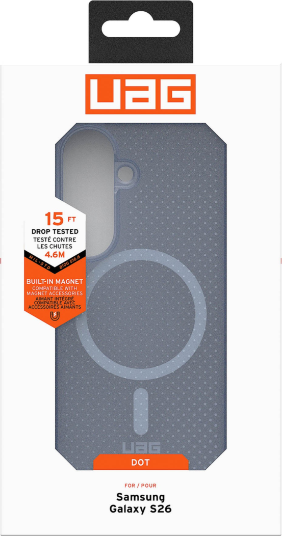 The UAG Dot case keeps devices protected without sacrificing style, featuring soft-touch silicone, a micro-perforated design, and a built-in magnet for magnetic accessories.