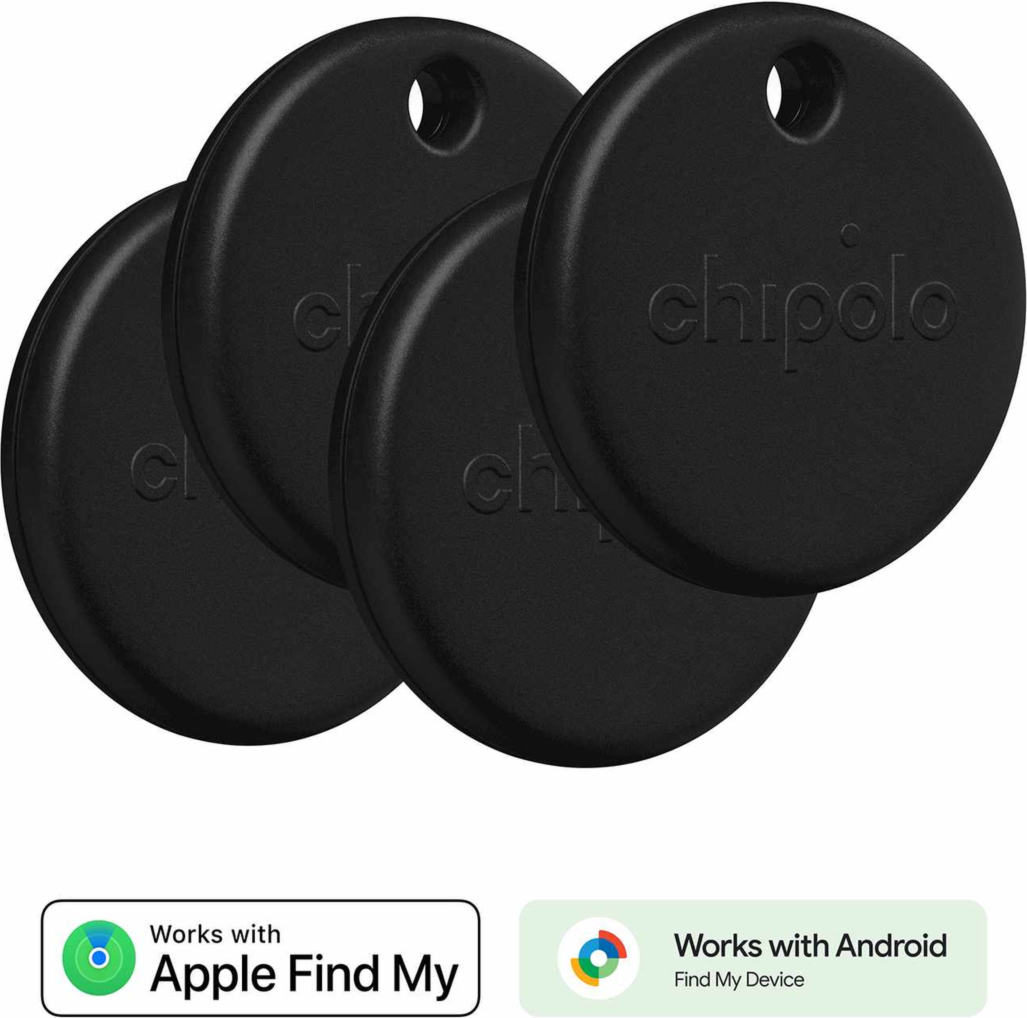 POP 4 Pack Tracking Tag (Works with Google’s Find My Device or Apple Find My) - Black