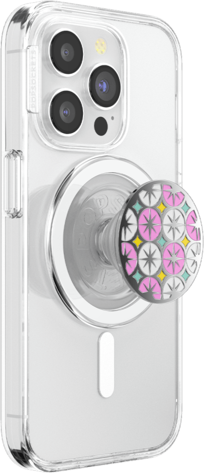 PopSockets 807477 PopGrip pour MagSafe Rond avec Anneau Adaptateur Enamel Atomic Wallpaper