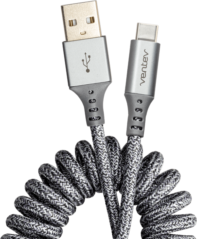 The chargesync helix cable is designed for convenience, with a tight braided coil that keeps the car tidy while still providing fast charging rates to keep your phone fueled on-the-go.