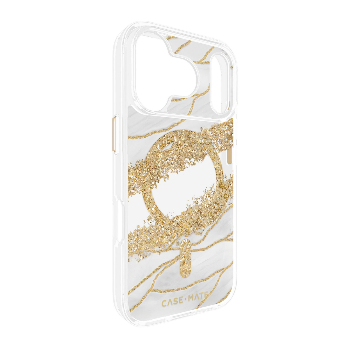 <p>The Case-Mate Karat Granite MagSafe case features a classic white granite design, accented with gold, and offers 12 foot drop protection with MagSafe compatibility.</p>