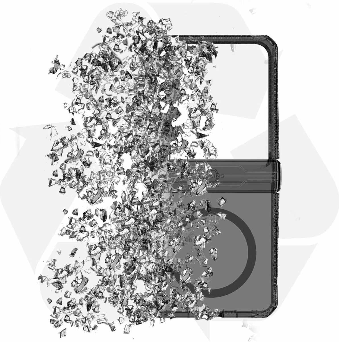 ITSKINS SGB7HIMCLBKTR Étui Hybrid_R Hinge avec MagSafe Smoke/Transparent pour Samsung Galaxy Z Flip7