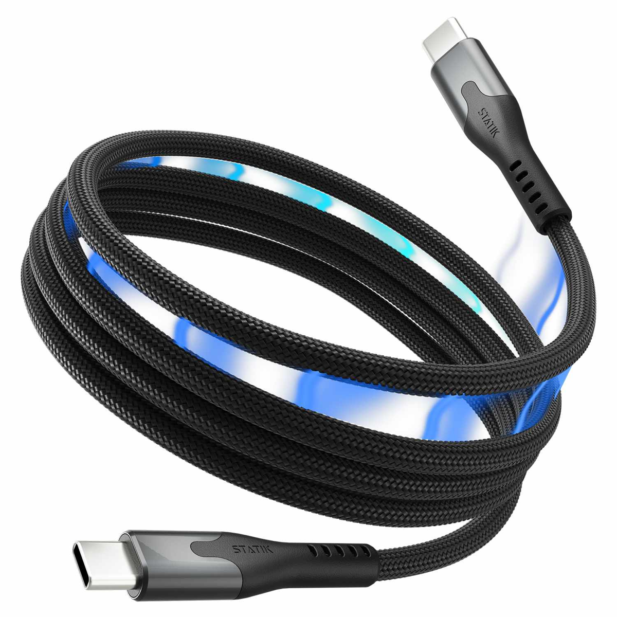 Blu Element - SelfCoil Magnetic Cable USB-C to USB-C 3.3ft 100W Black