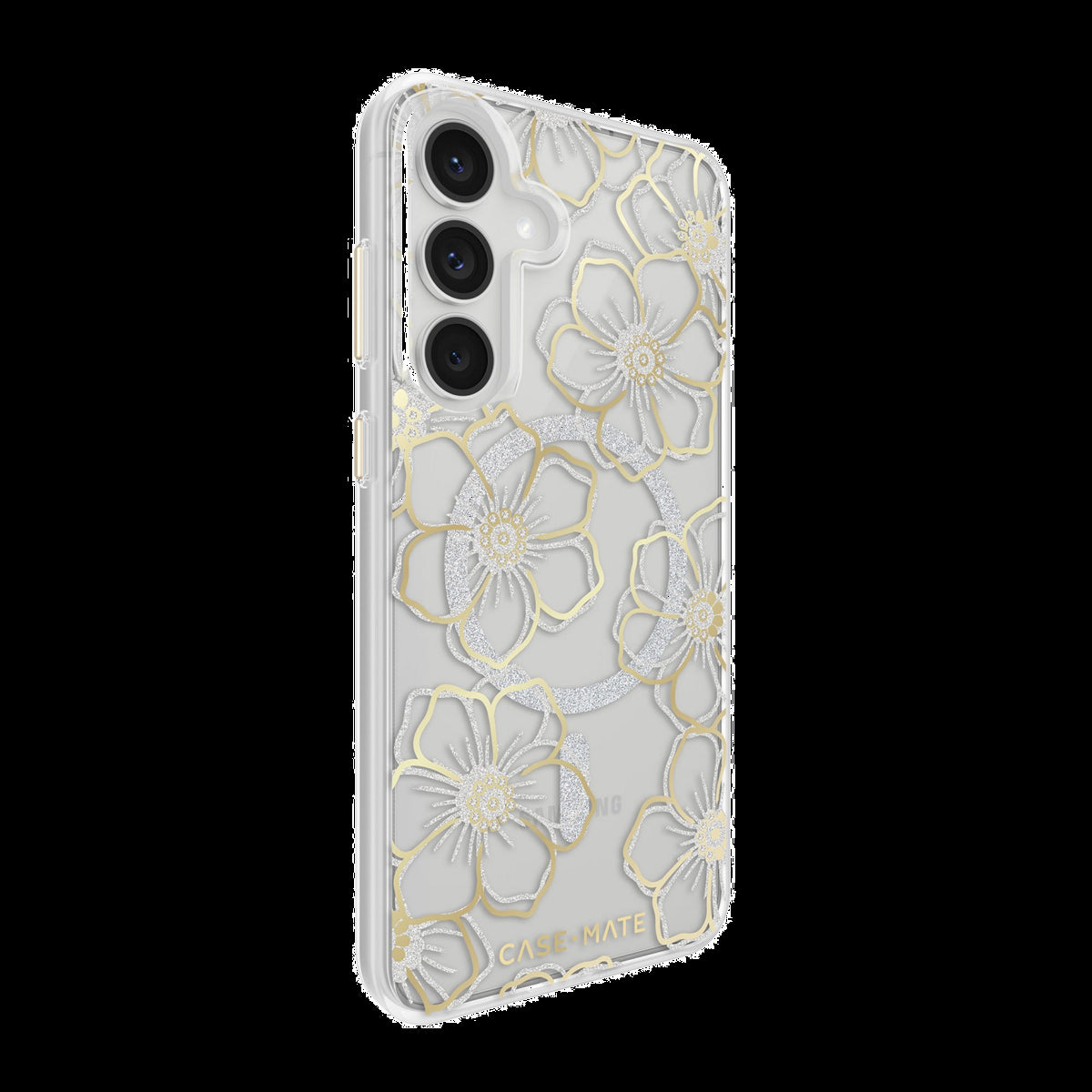 The Case-Mate Floral Gems MagSafe case features an eye-catching floral design accented with shimmering gemstones, creating a stunning complement to any device.