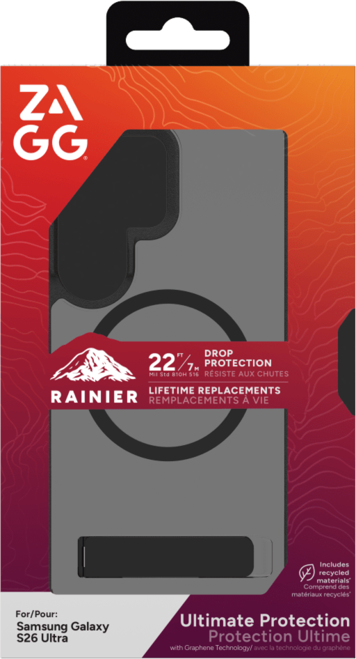 ZAGG - Étui Rainier Snap avec support pour Samsung Galaxy S26 Ultra - Noir fumé