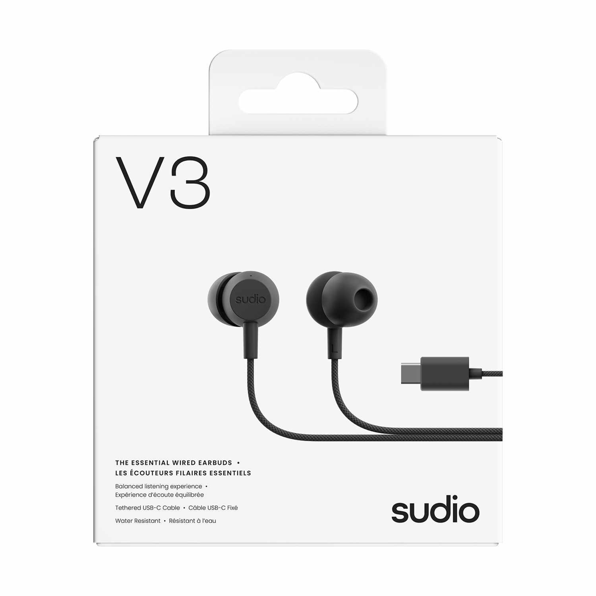 Sudio - V3 Wired Earbuds Black