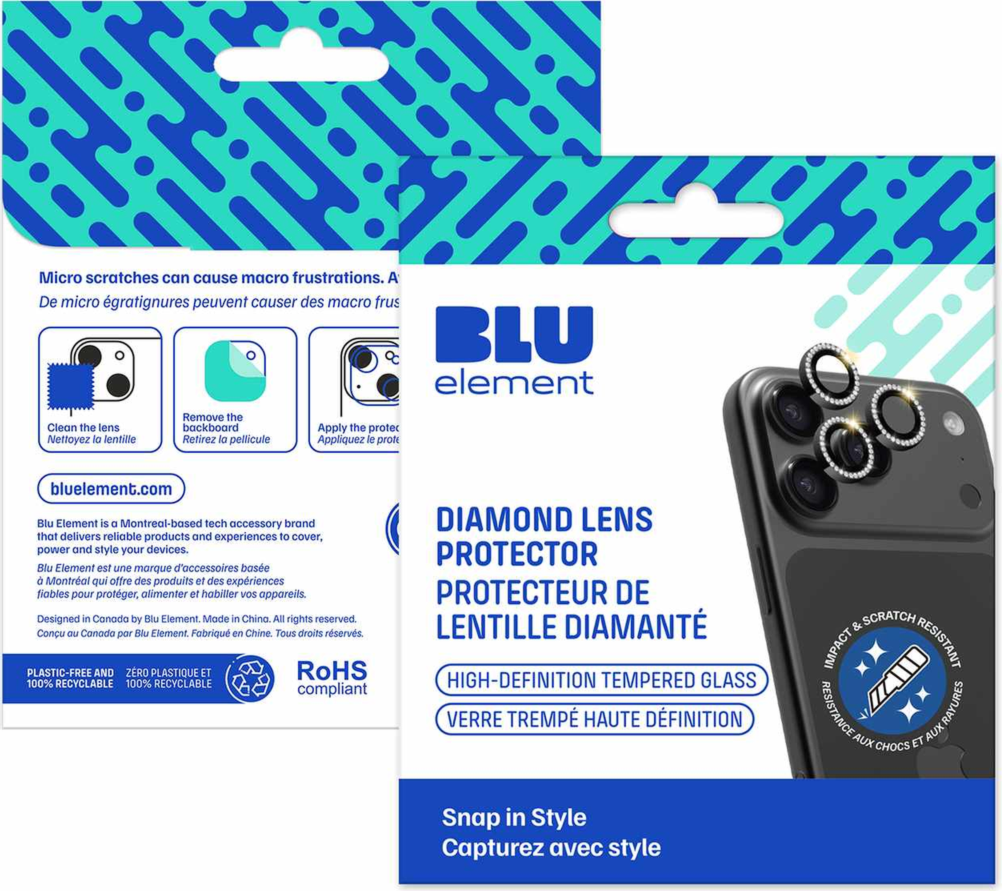 Blu Element - Protecteur d'écran Diamond 1 par 1 pour iPhone 18 Pro/18 Pro Max, transparent
