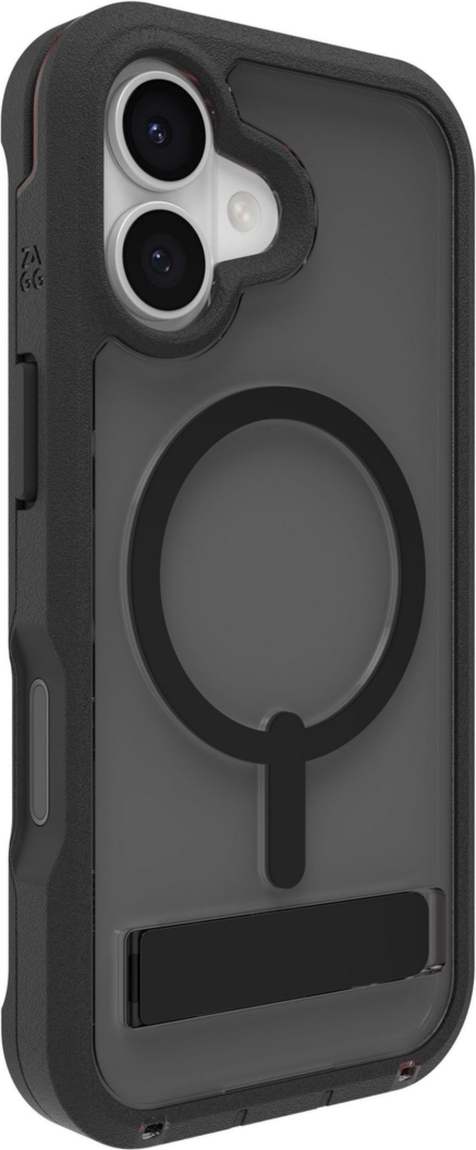 ZAGG - Rainier Snap MagSafe Case with Kickstand for Apple iPhone 17 - Smoke Black