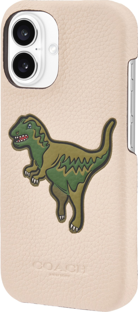 The Coach Leather Slim Wrap Case is a durable case designed with an impressive 12 ft drop protection and features Coach’s fun-loving mascot.